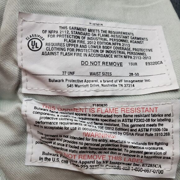 Bulwark Jeans Mens 34x36 Blue FR Flame Resistant Relaxed Excel Denim Pants - Picture 5 of 6